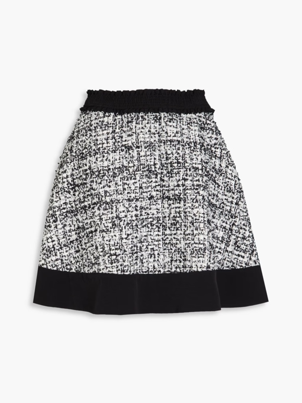 Sandro Black & White Textured A-Line Skirt
